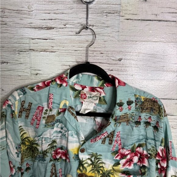 VTG Hilo Hattie Hawaiian Shirt Men medium Island Print Vacation Resort Summer - Picture 3 of 7